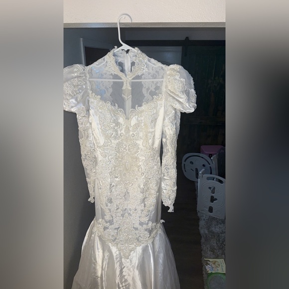 COPY - Vintage classy extremely gorgeous sparkly wedding dress size m - Picture 14 of 17